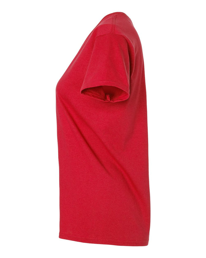 Left View of Red Ultra Cotton® Women’s T-Shirt - 2000L