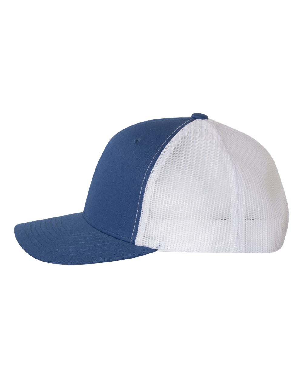 Left View of Royal/ White Retro Trucker Cap - 6606