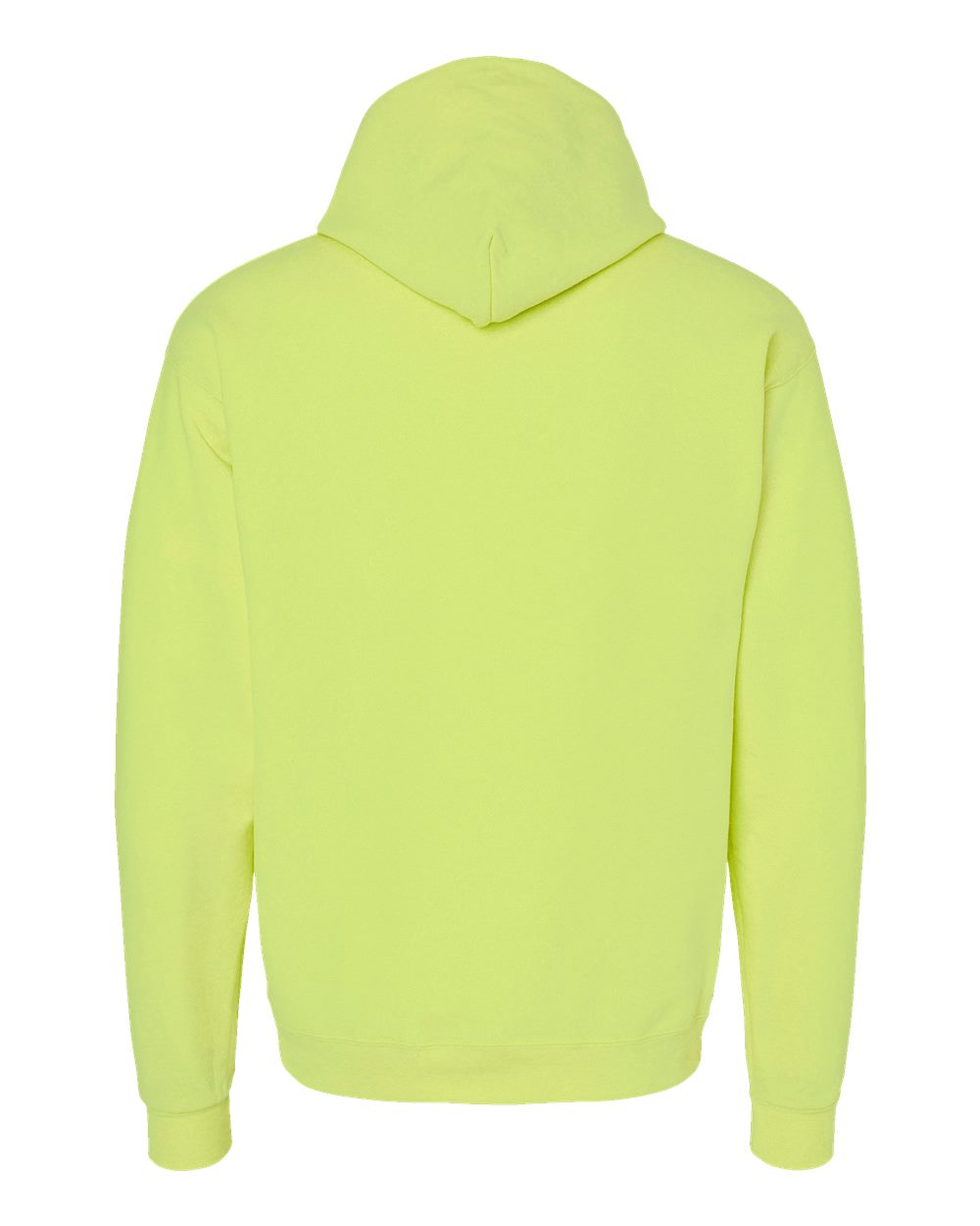 Left View of Safety Green Ecosmart® Hooded Sweatshirt - P170