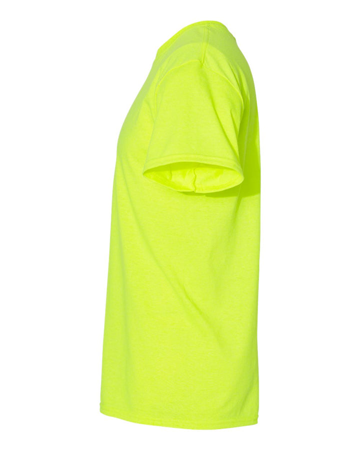 Left View of Safety Green Heavy Cotton™ T-Shirt - 5000