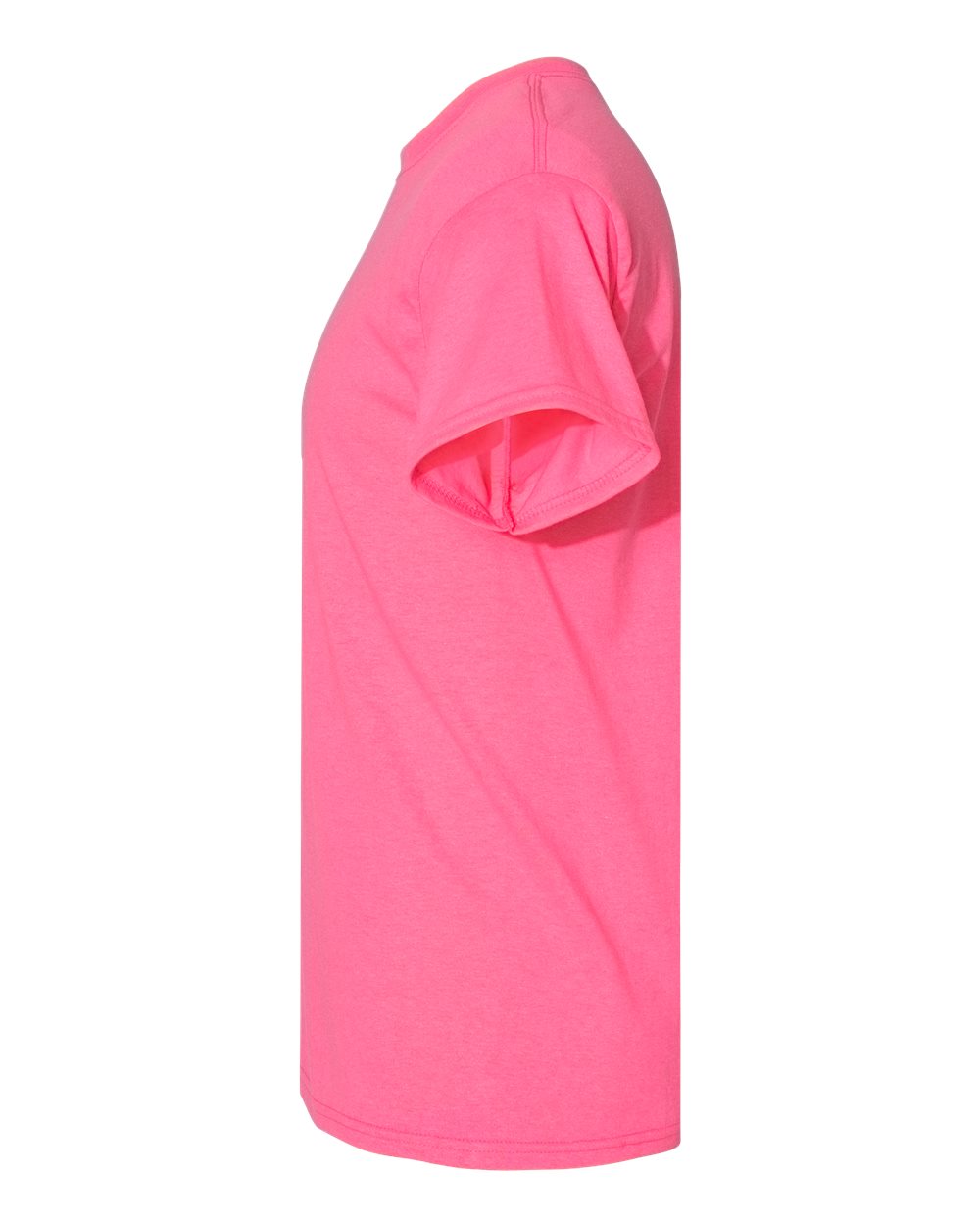 Left View of Safety Pink Heavy Cotton™ T-Shirt - 5000