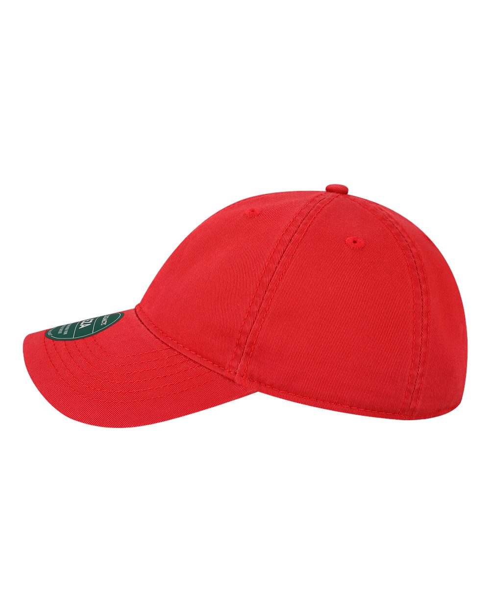 Left View of Scarlet Relaxed Twill Dad Hat - EZA