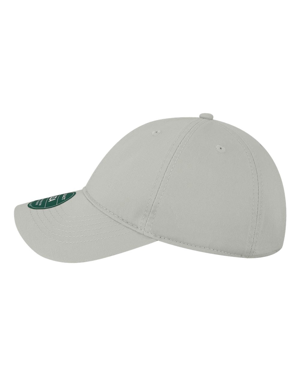 Left View of Silver Relaxed Twill Dad Hat - EZA
