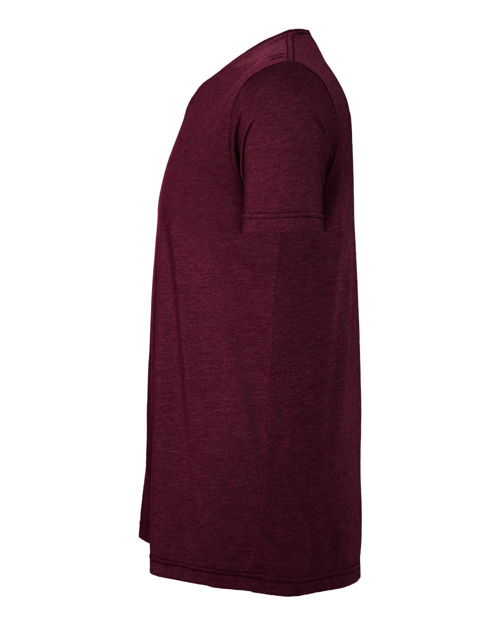 Left View of Solid Maroon Triblend Triblend Tee - 3413