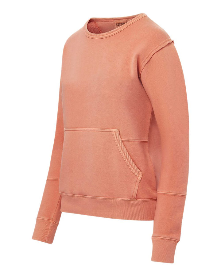 Left View of Tangy Tangerine Women's Coastal Color™ Sweatshirt - W25167