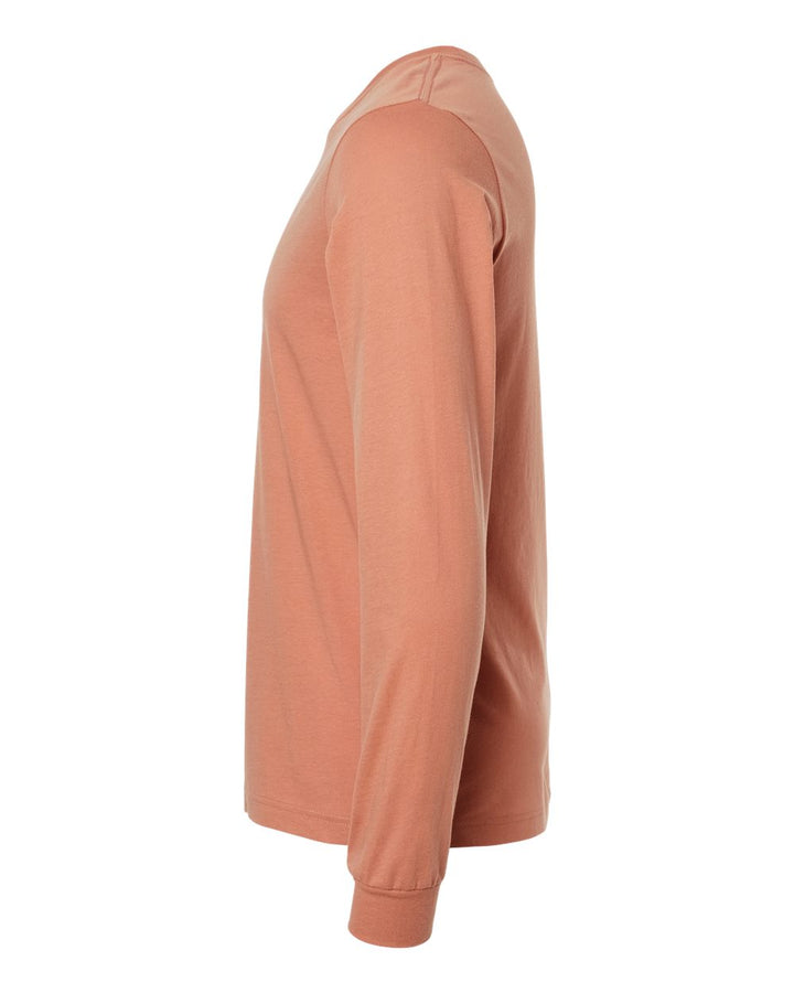 Left View of Terracotta Jersey Long Sleeve Tee - 3501