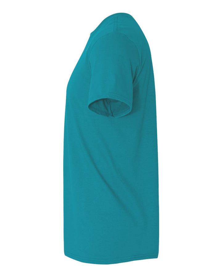 Left View of Tropical Blue Softstyle® T-Shirt - 64000
