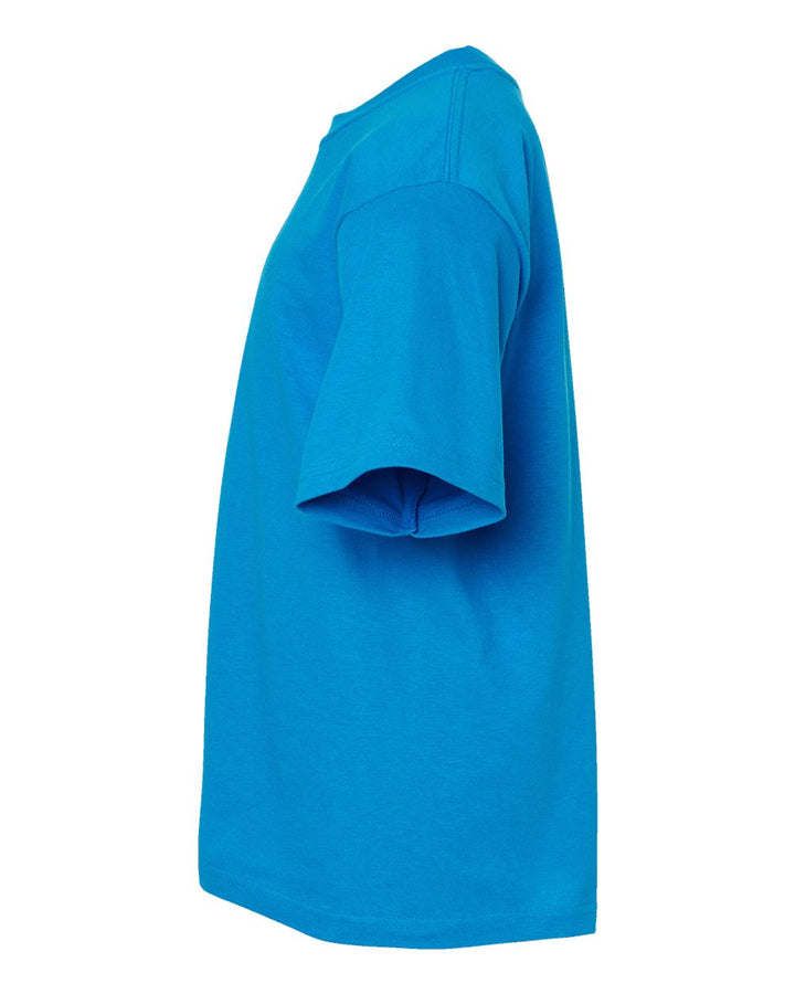 Left View of Turquoise Youth Gold Soft Touch T-Shirt - 4850