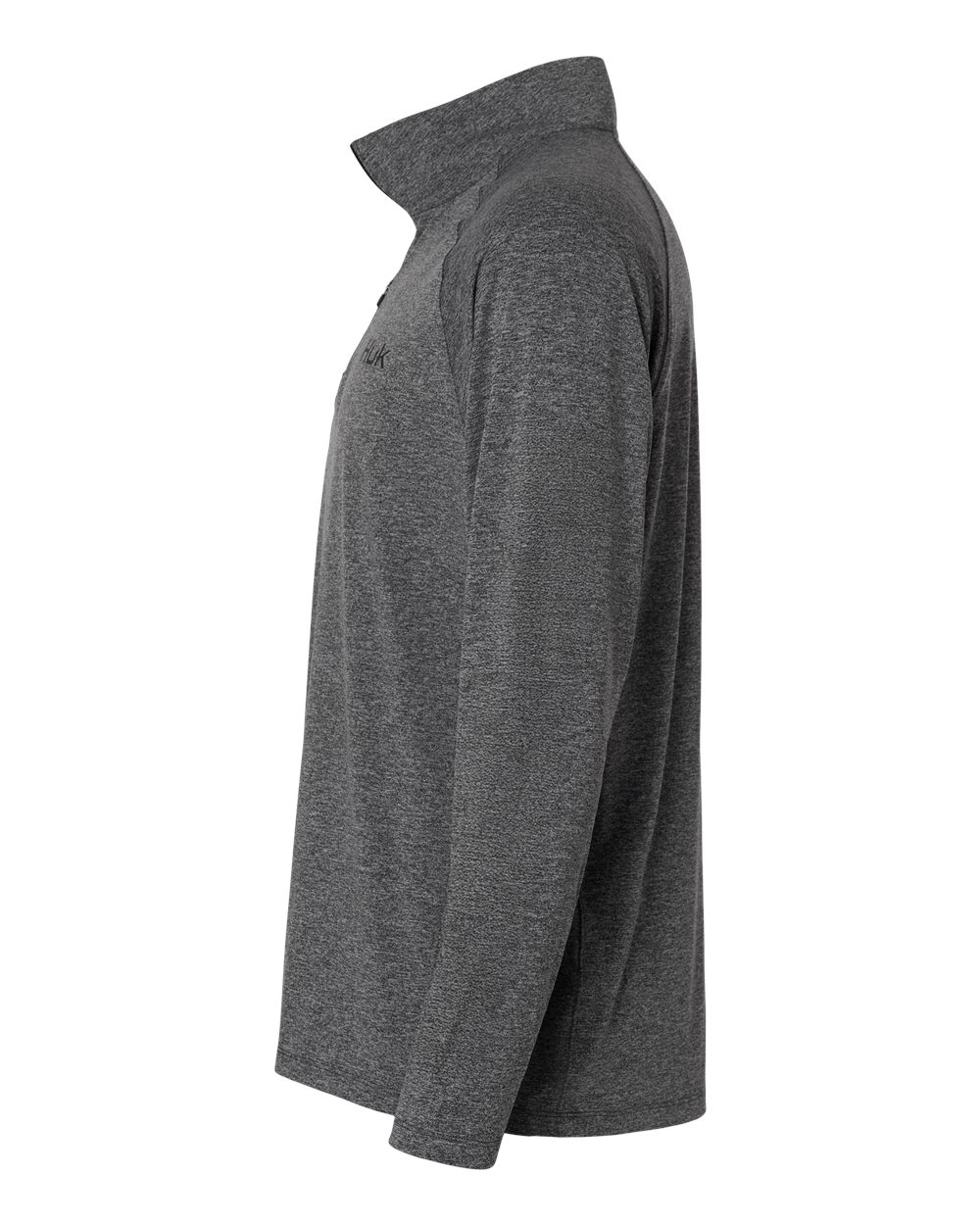 Left View of Volcanic Ash Heather Men's Airweight Heather Quarter-Zip Pullover - H1200715