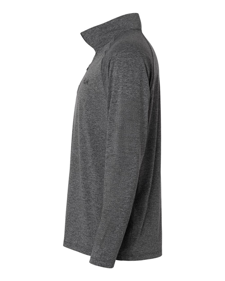 Left View of Volcanic Ash Heather Men's Airweight Heather Quarter-Zip Pullover - H1200715