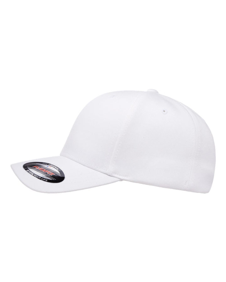 Left View of White Cotton Blend Cap - 6277
