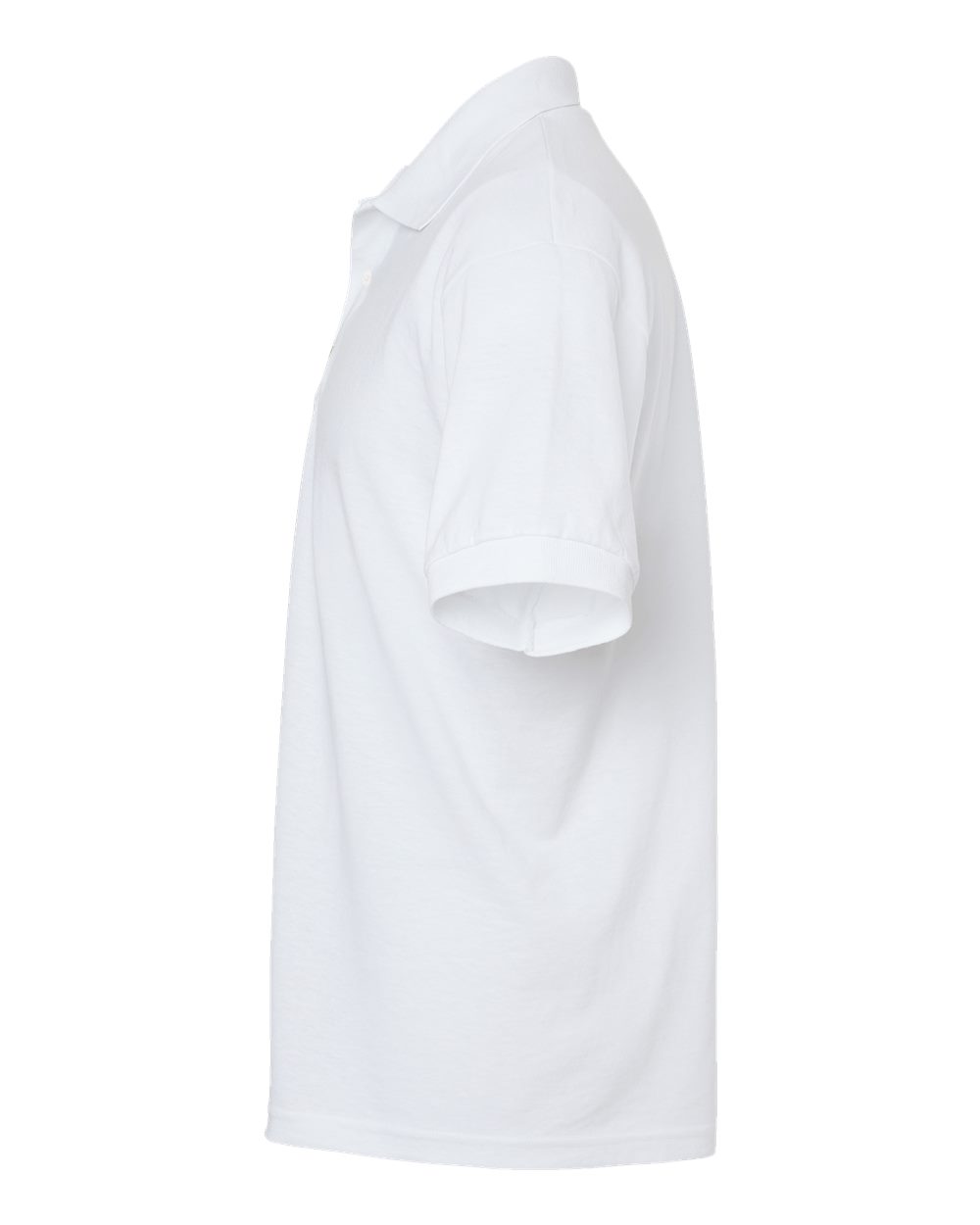 Left View of White DryBlend® Jersey Polo - 8800