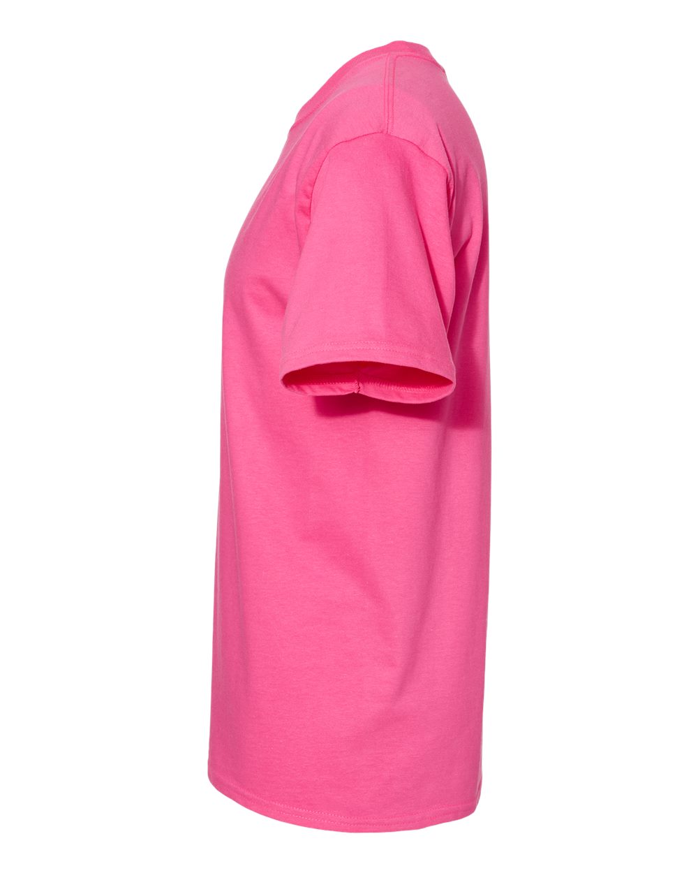 Left View of Wow Pink Beefy-T® T-Shirt - 5180