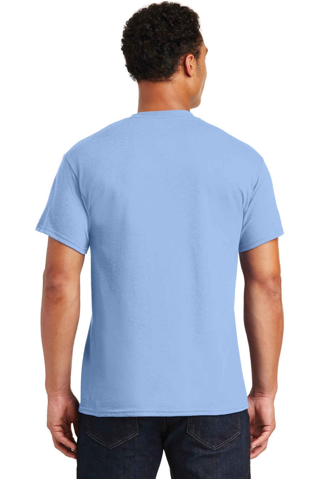 Light Blue Gildan DryBlend 50 Cotton/50 Poly T-Shirt. 8000