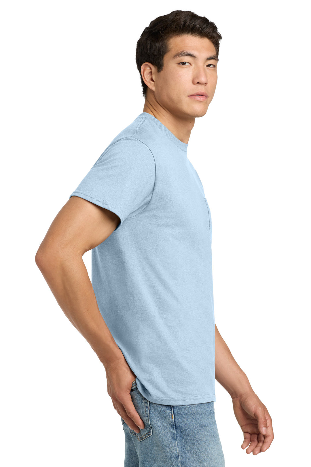 Light Blue Gildan - Ultra Cotton 100% US Cotton T-Shirt with Pocket. 2300