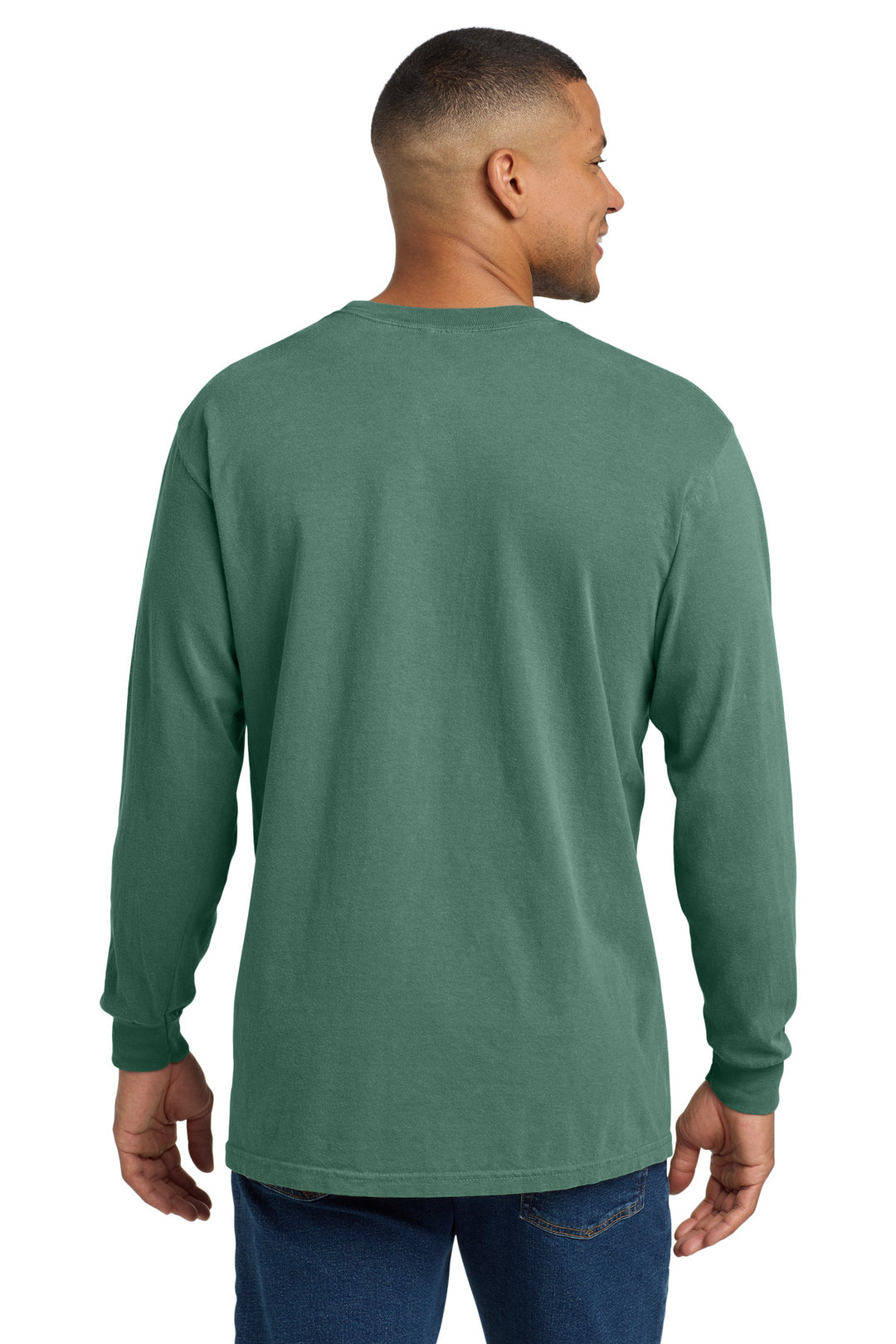 Light Green COMFORT COLORS Heavyweight Ring Spun Long Sleeve Pocket Tee. 4410
