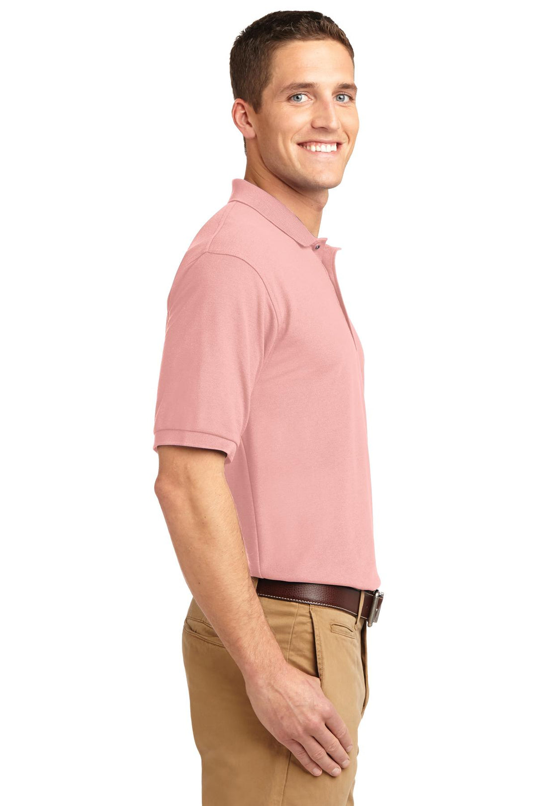 Light Pink Port Authority Silk Touch Polo K500