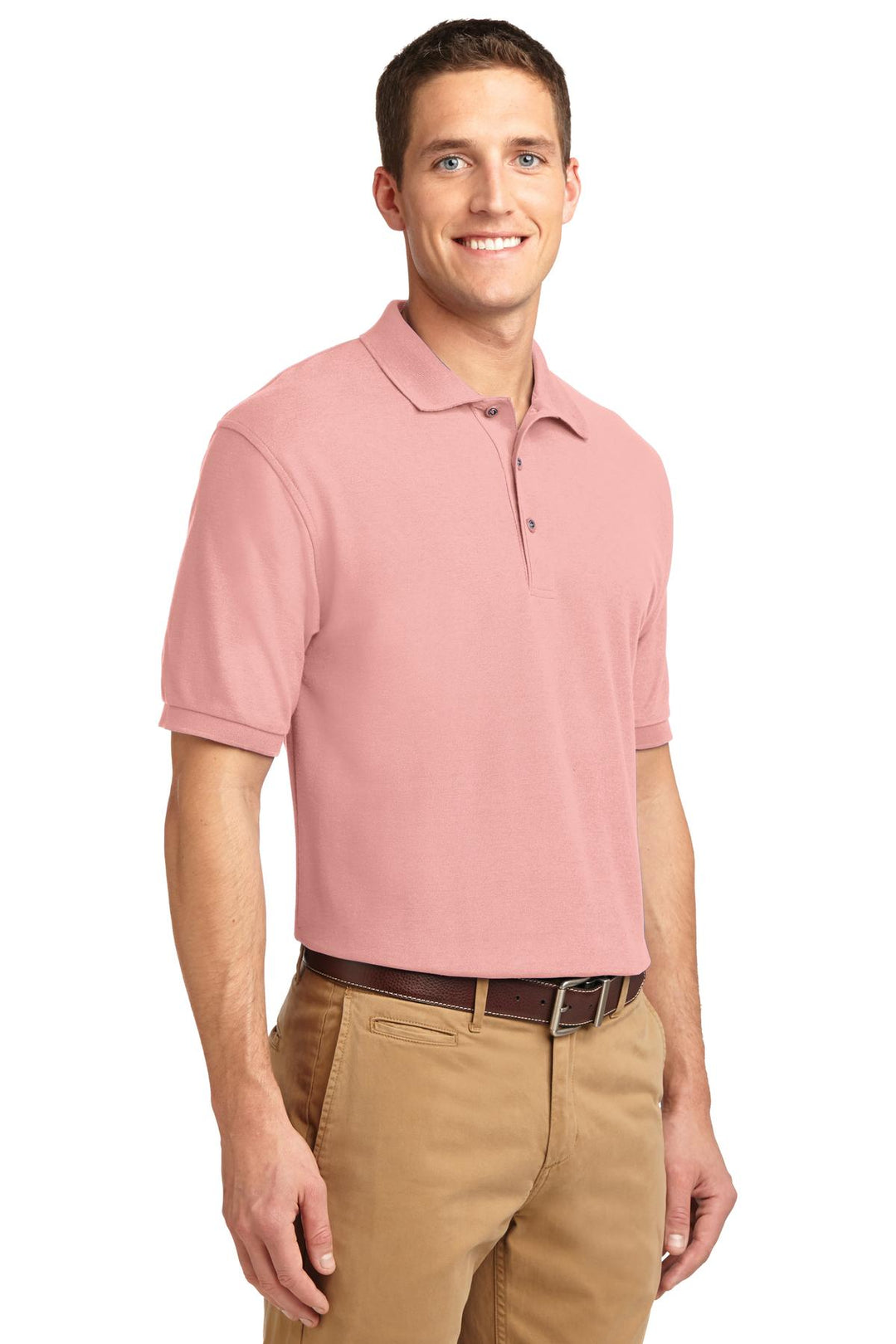 Light Pink Port Authority Silk Touch Polo K500