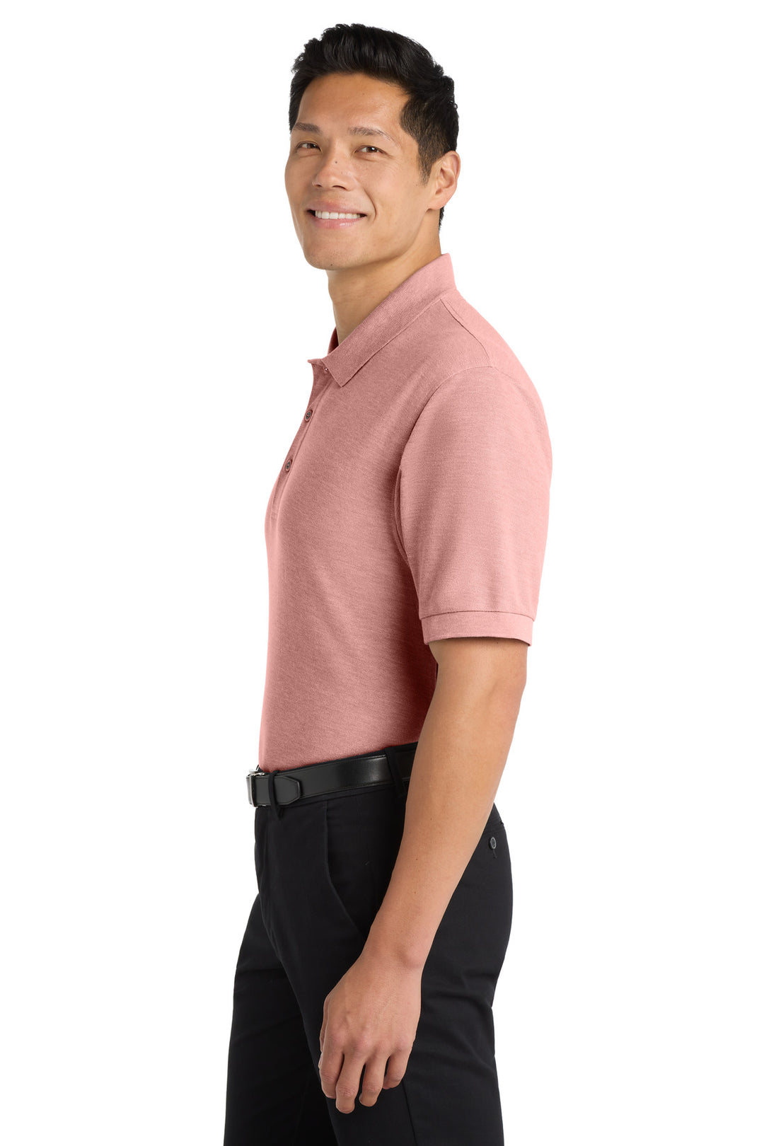 Light Pink Port Authority Silk Touch Polo K500