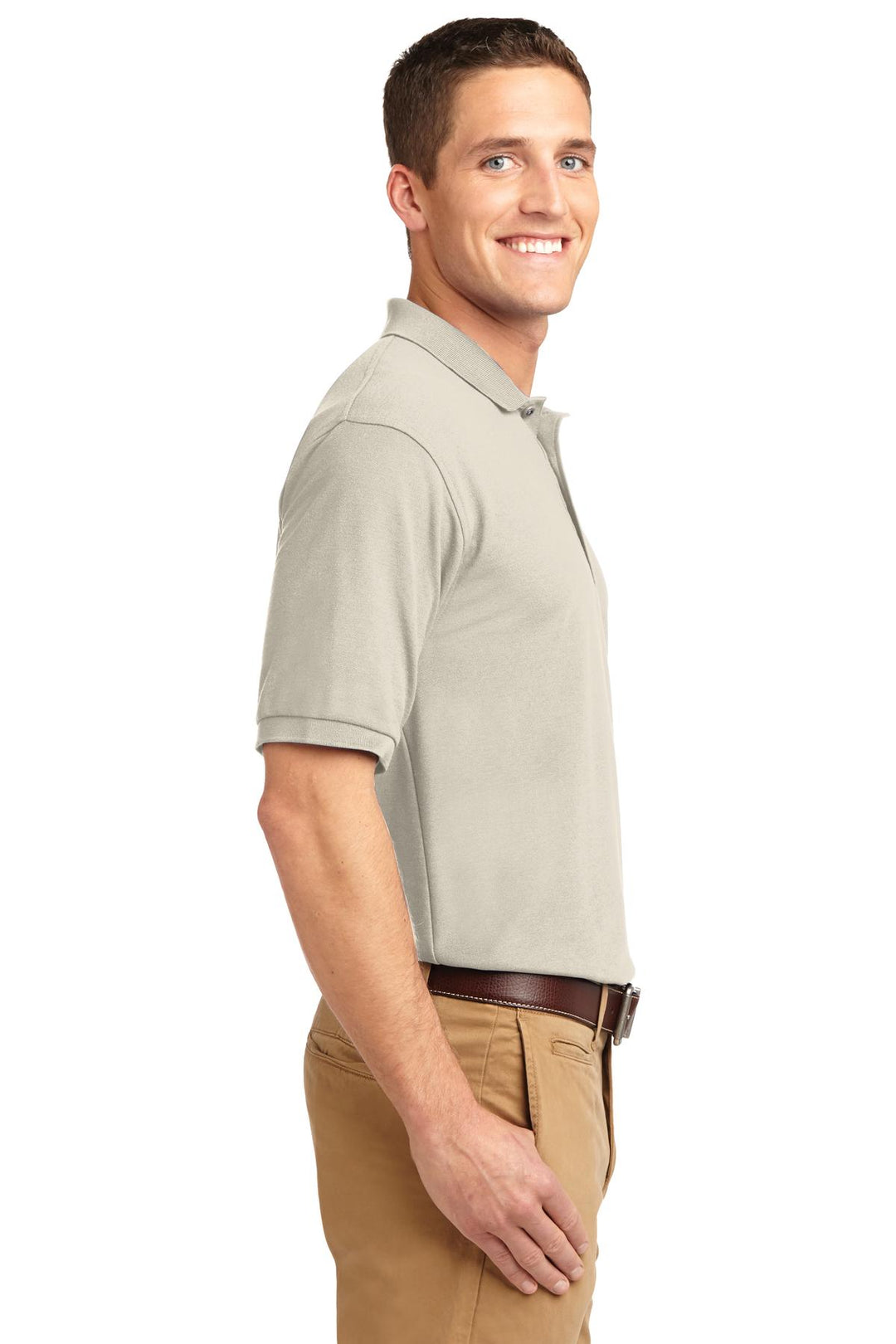 Light Stone Port Authority Silk Touch Polo K500
