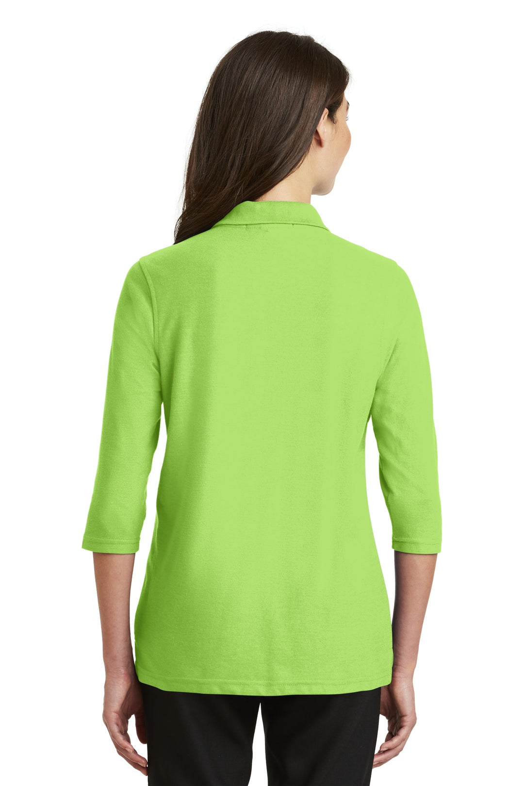 Lime Port Authority Women's Silk Touch 3/4-Sleeve Polo. L562