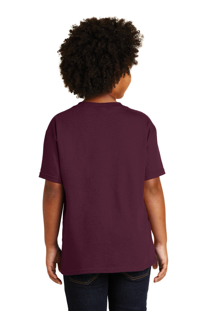 Maroon Gildan - Youth Heavy Cotton 100% Cotton T-Shirt. 5000B
