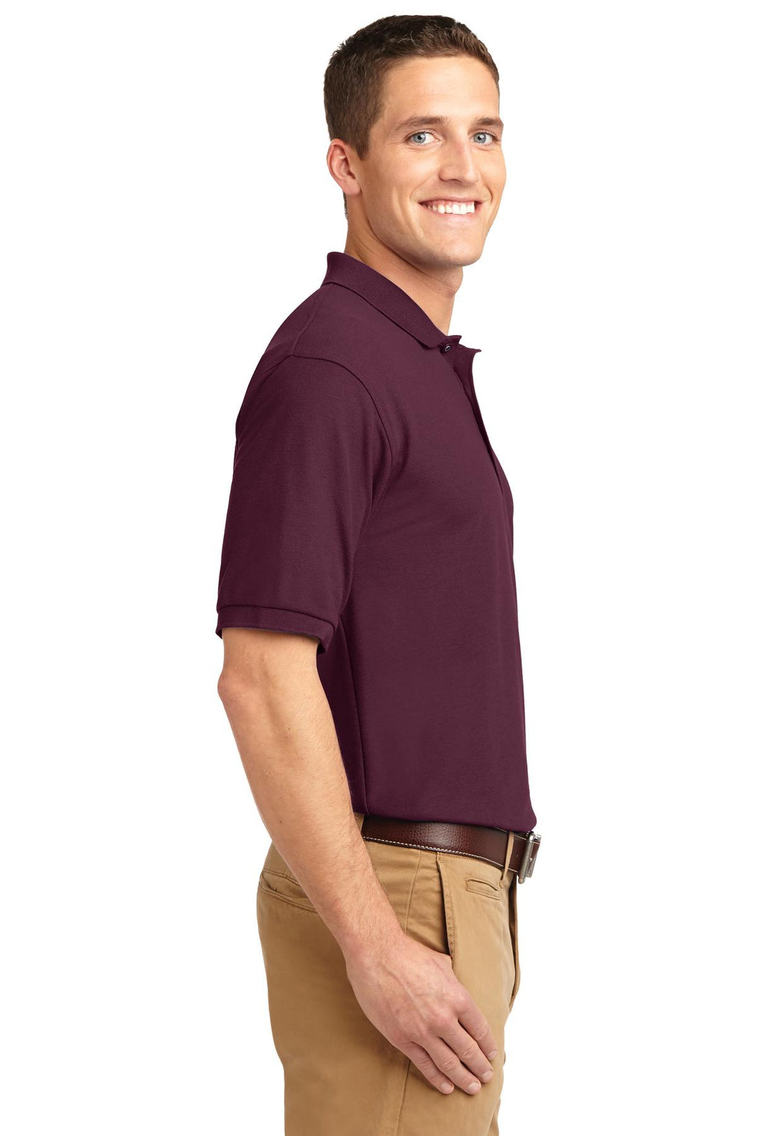 Maroon Port Authority Silk Touch Polo K500