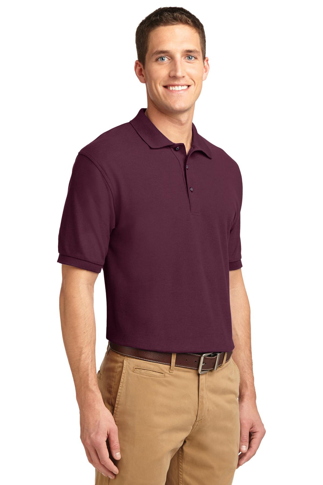 Maroon Port Authority Silk Touch Polo K500
