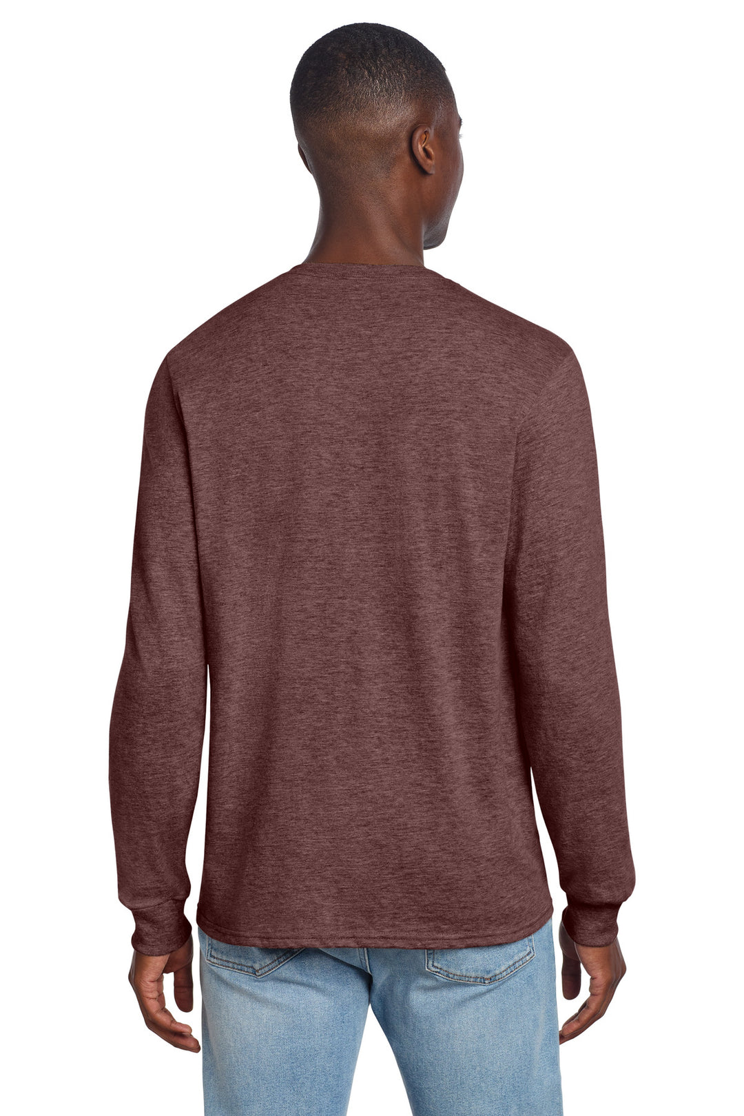 MaroonHthr Jerzees Premium Blend Ring Spun Long Sleeve T-Shirt 560LS