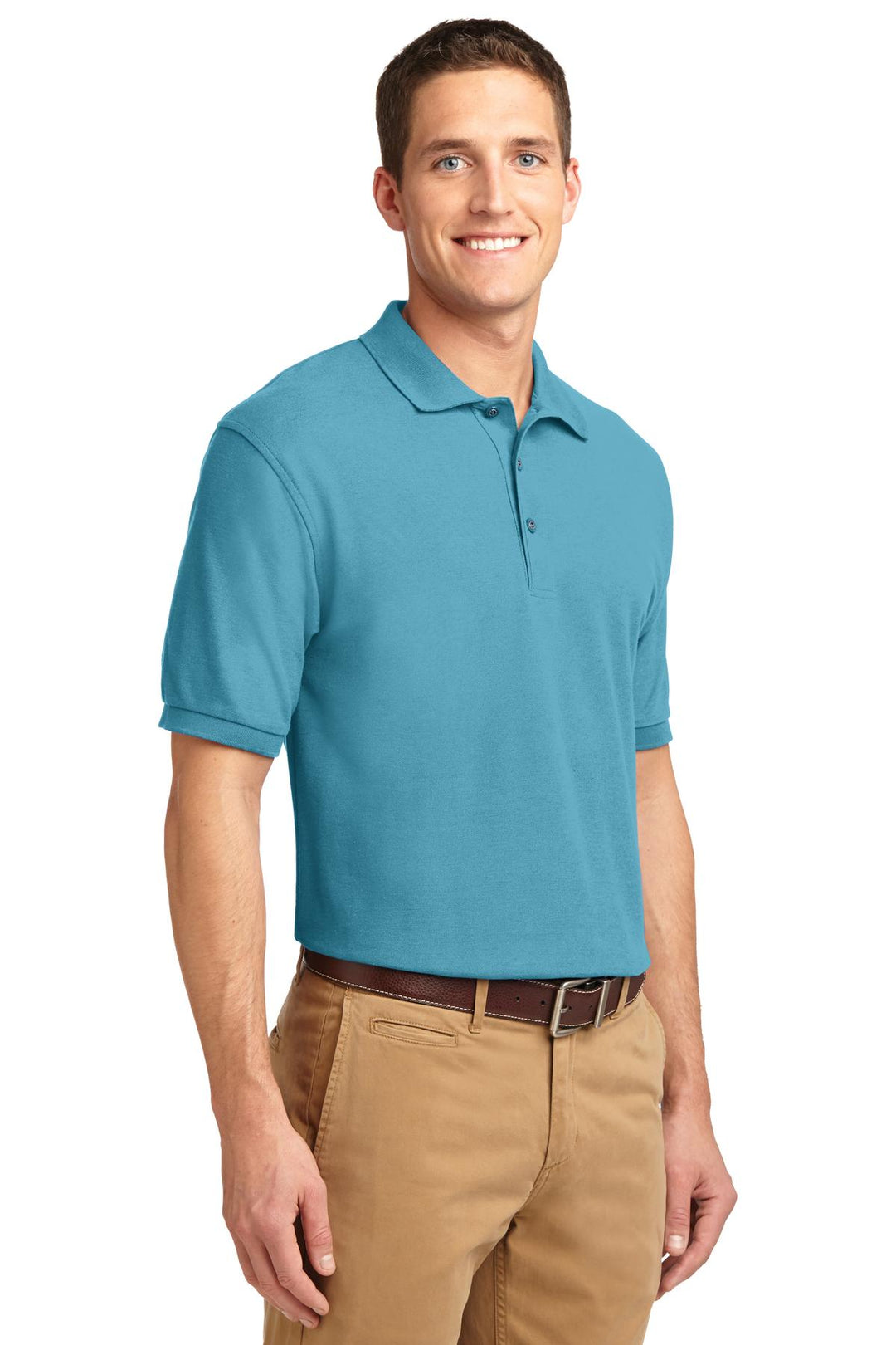 Maui Blue Port Authority Silk Touch Polo K500
