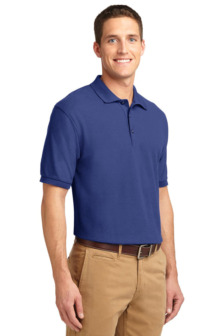 Med. Blue Port Authority Silk Touch Polo K500
