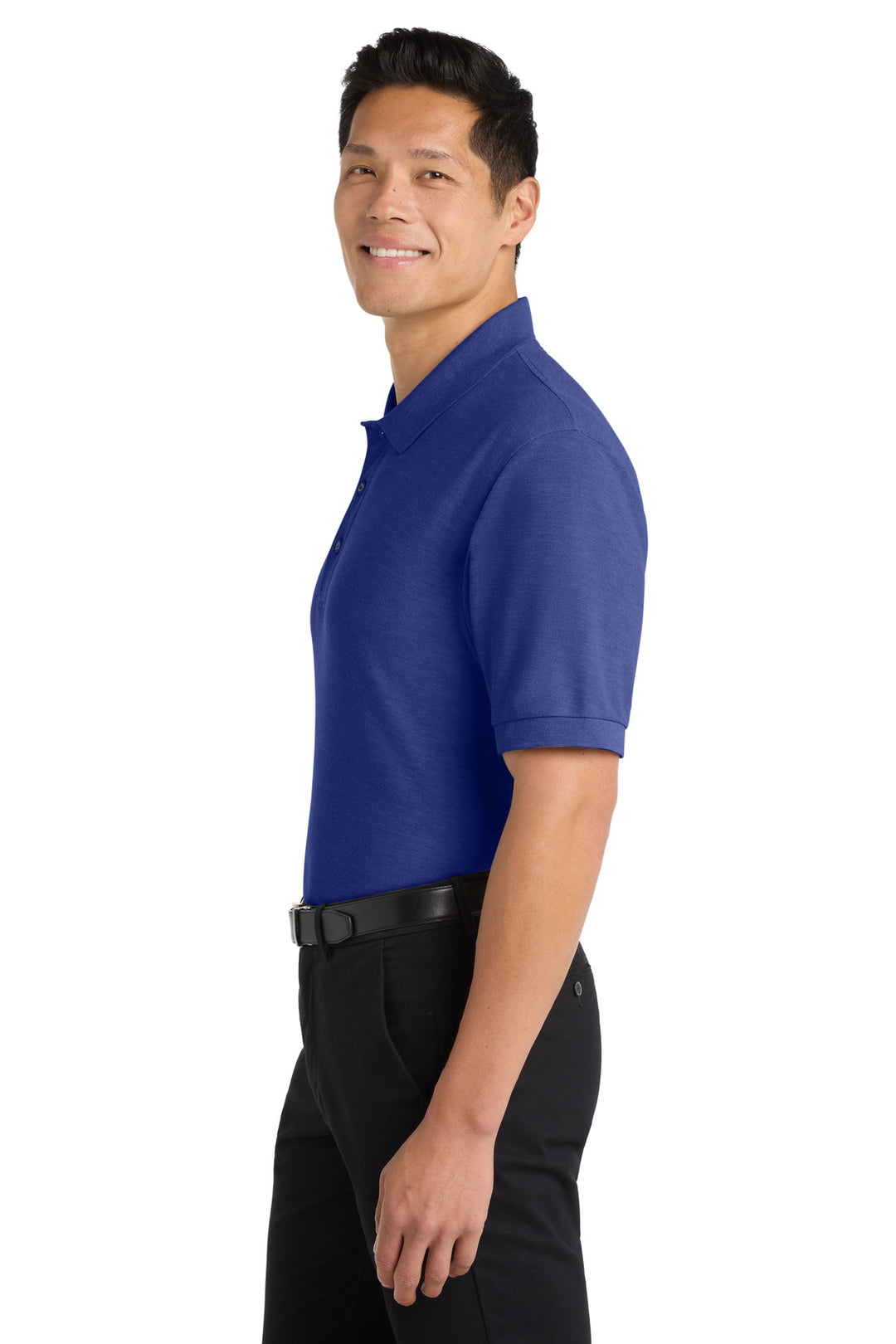 Med. Blue Port Authority Silk Touch Polo K500
