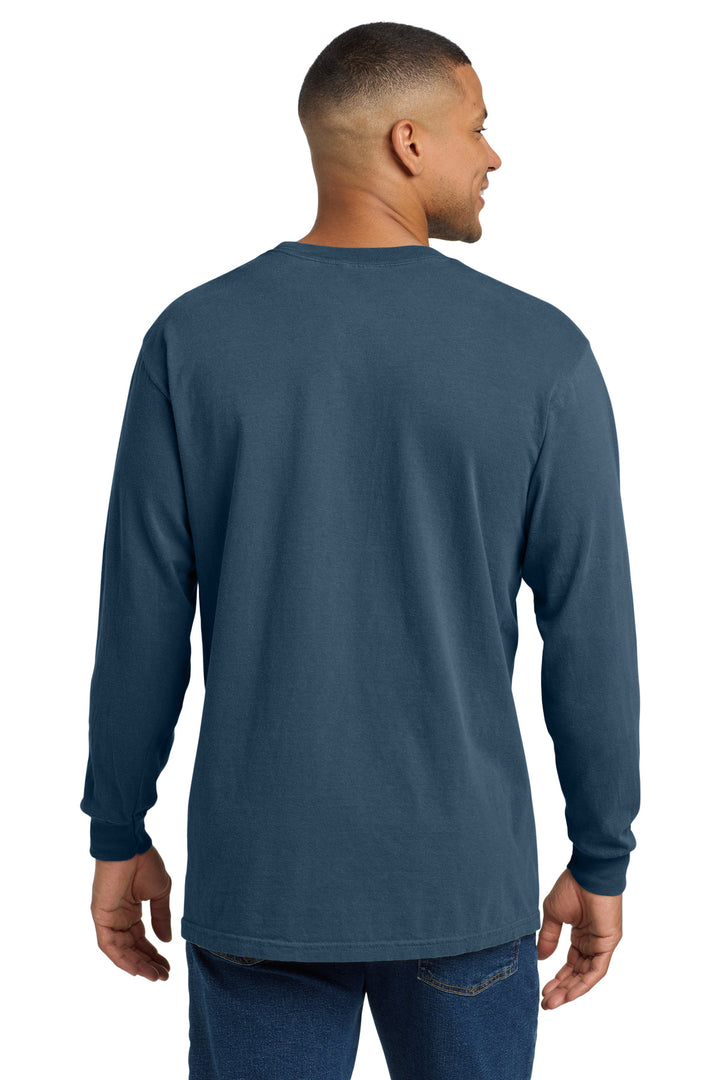 Midnight COMFORT COLORS Heavyweight Ring Spun Long Sleeve Pocket Tee. 4410