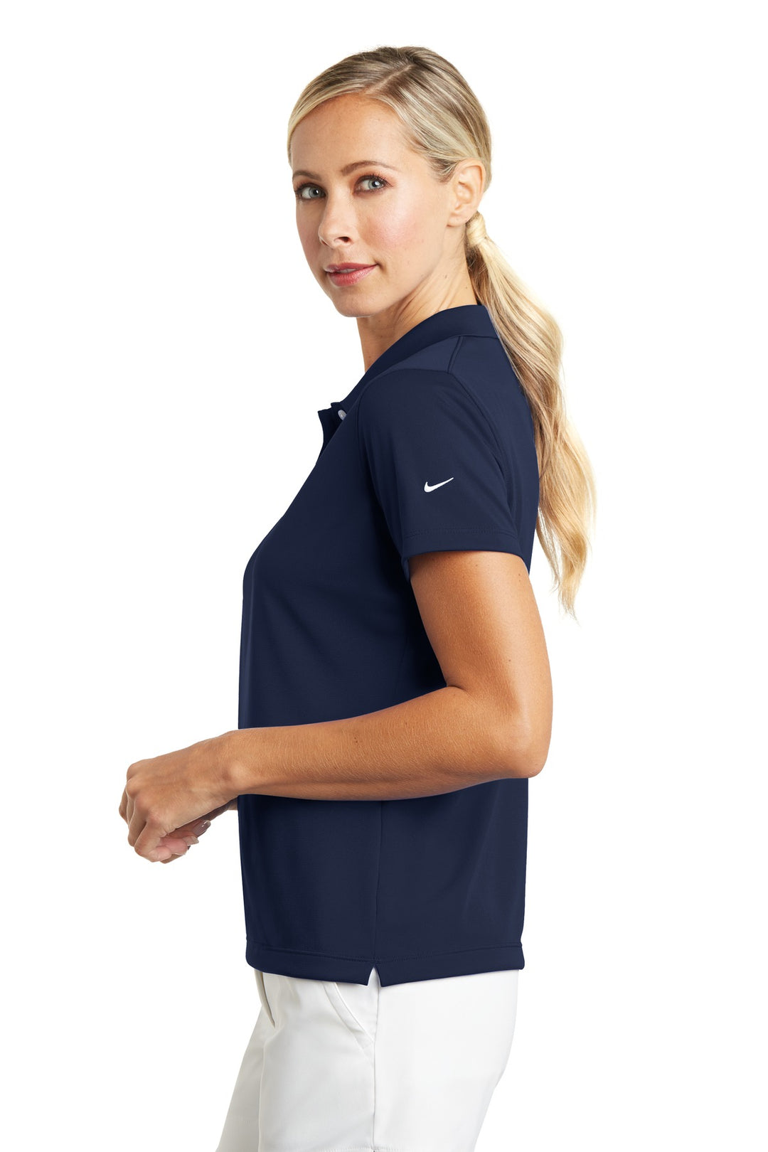 Midnight Navy Nike Women's Tech Basic Dri-FIT Polo. 203697