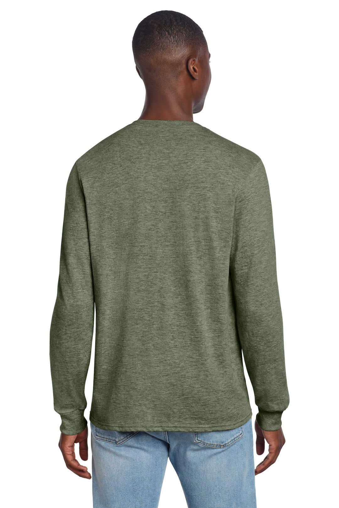 MilGrnHtr Jerzees Premium Blend Ring Spun Long Sleeve T-Shirt 560LS