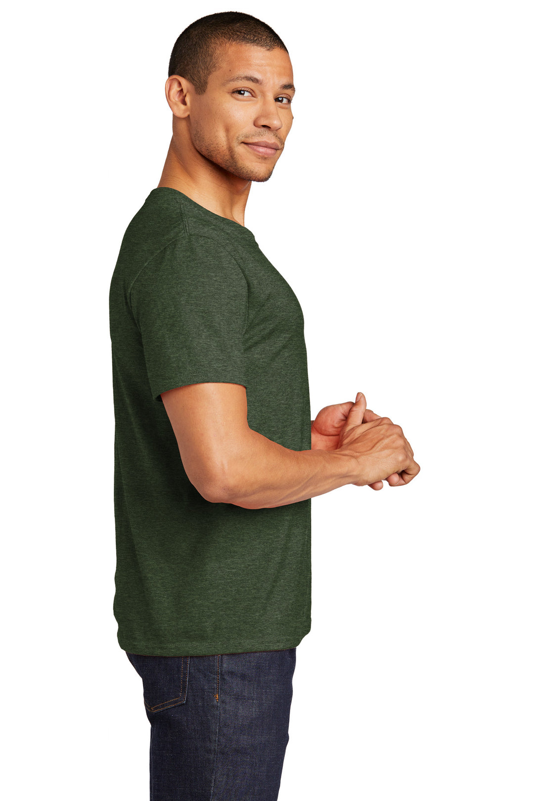 MilGrnHtr Jerzees Premium Blend Ring Spun T-Shirt 560M