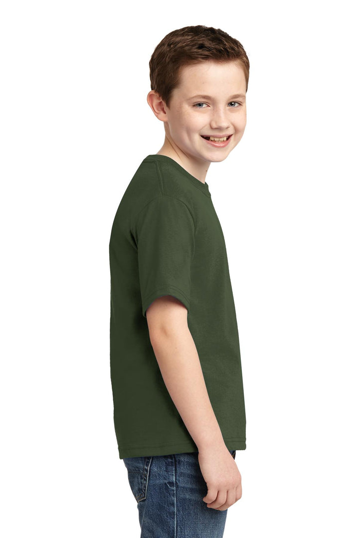 Military Green Jerzees - Youth Dri-Power 50/50 Cotton/Poly T-Shirt. 29B