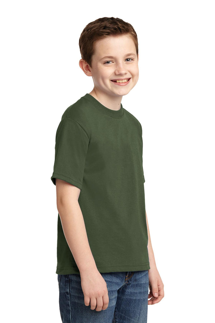 Military Green Jerzees - Youth Dri-Power 50/50 Cotton/Poly T-Shirt. 29B
