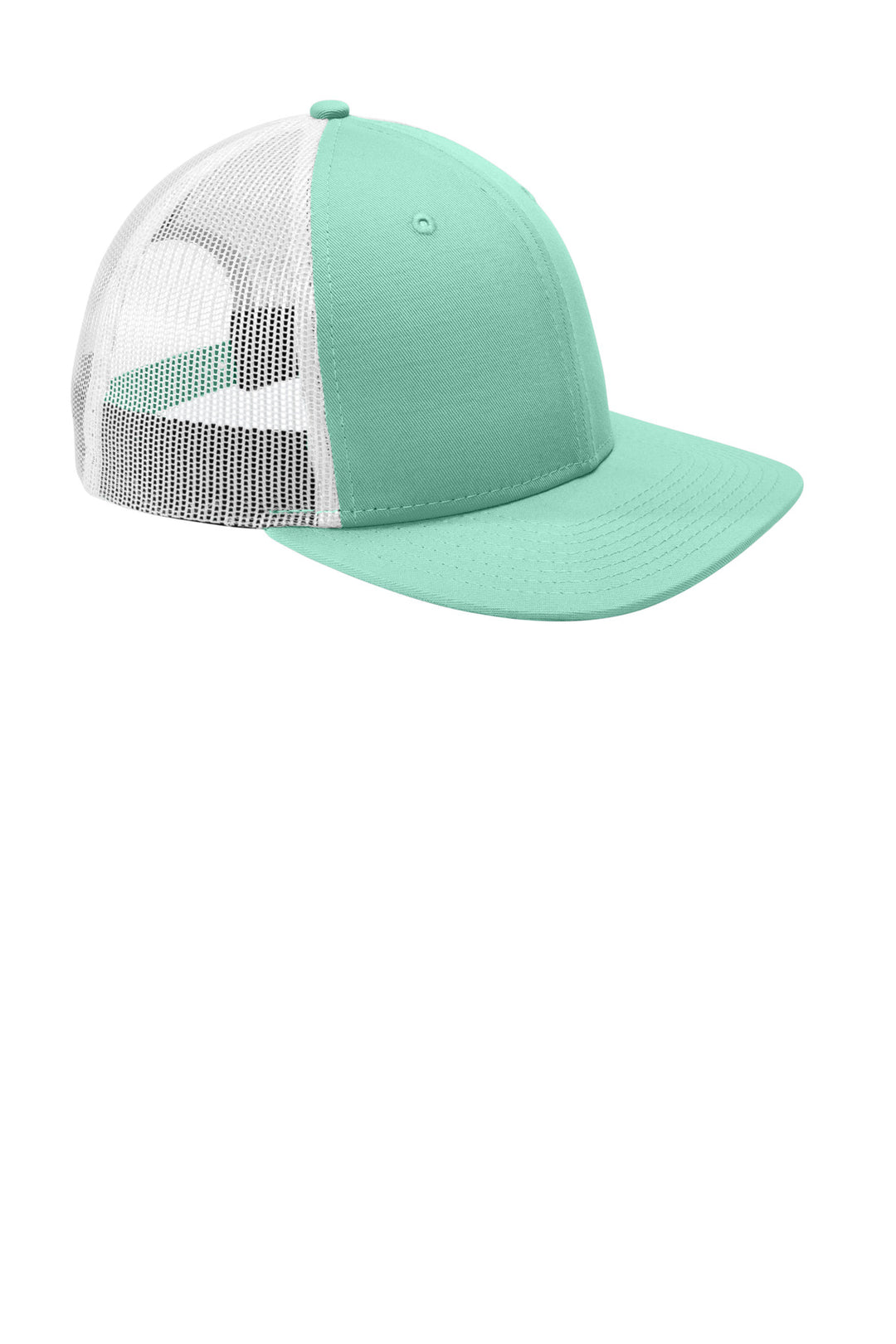 Mint/White New Era Snapback Low Profile Trucker Cap NE207