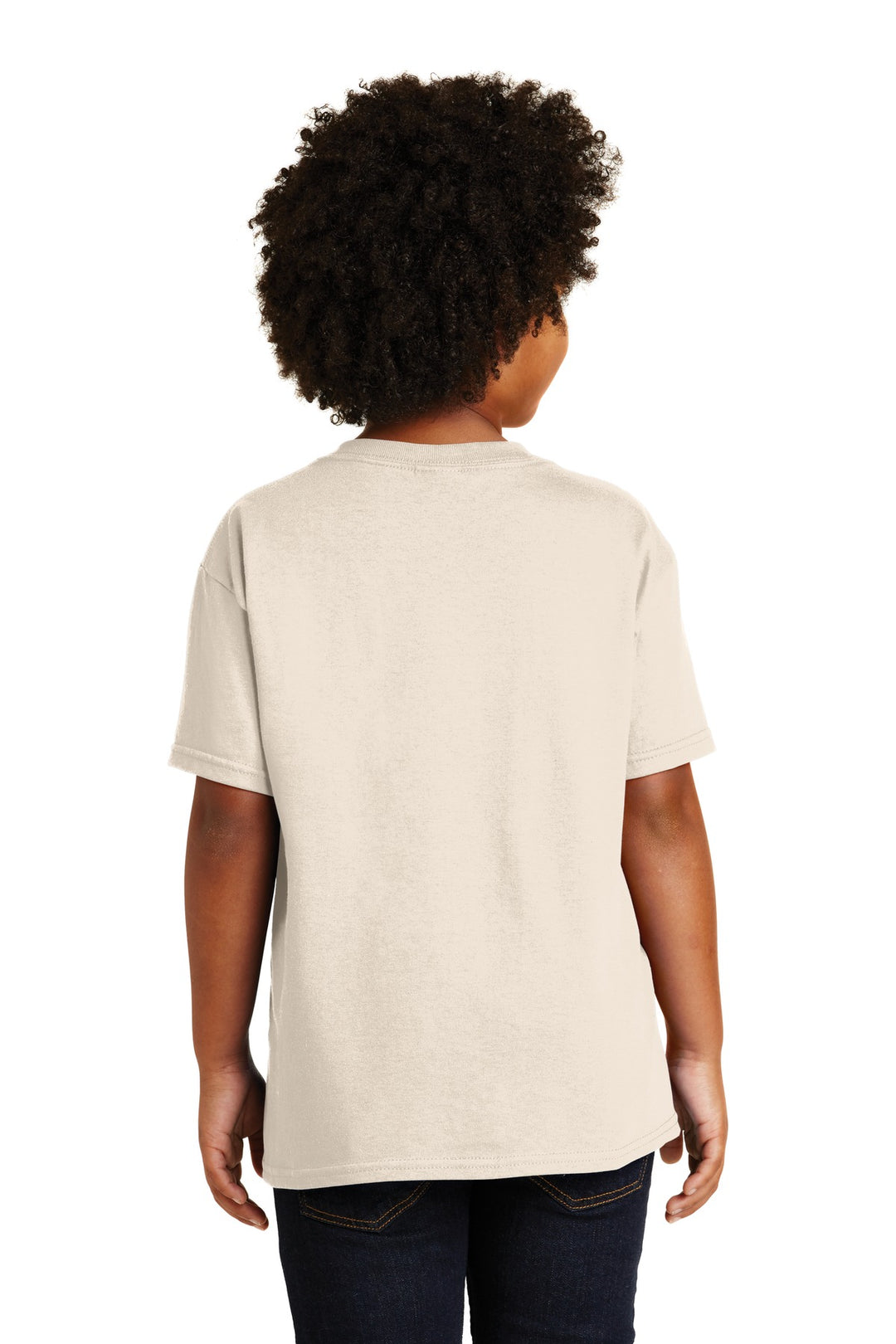 Natural Gildan - Youth Heavy Cotton 100% Cotton T-Shirt. 5000B