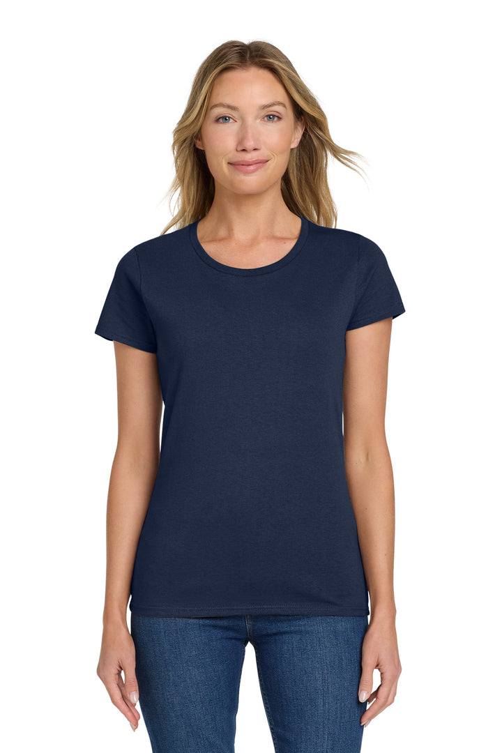 Navy Gildan Women's Heavy Cotton 100% Cotton T-Shirt. 5000L