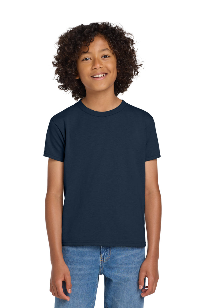 Navy Gildan Youth DryBlend 50 Cotton/50 Poly T-Shirt. 8000B