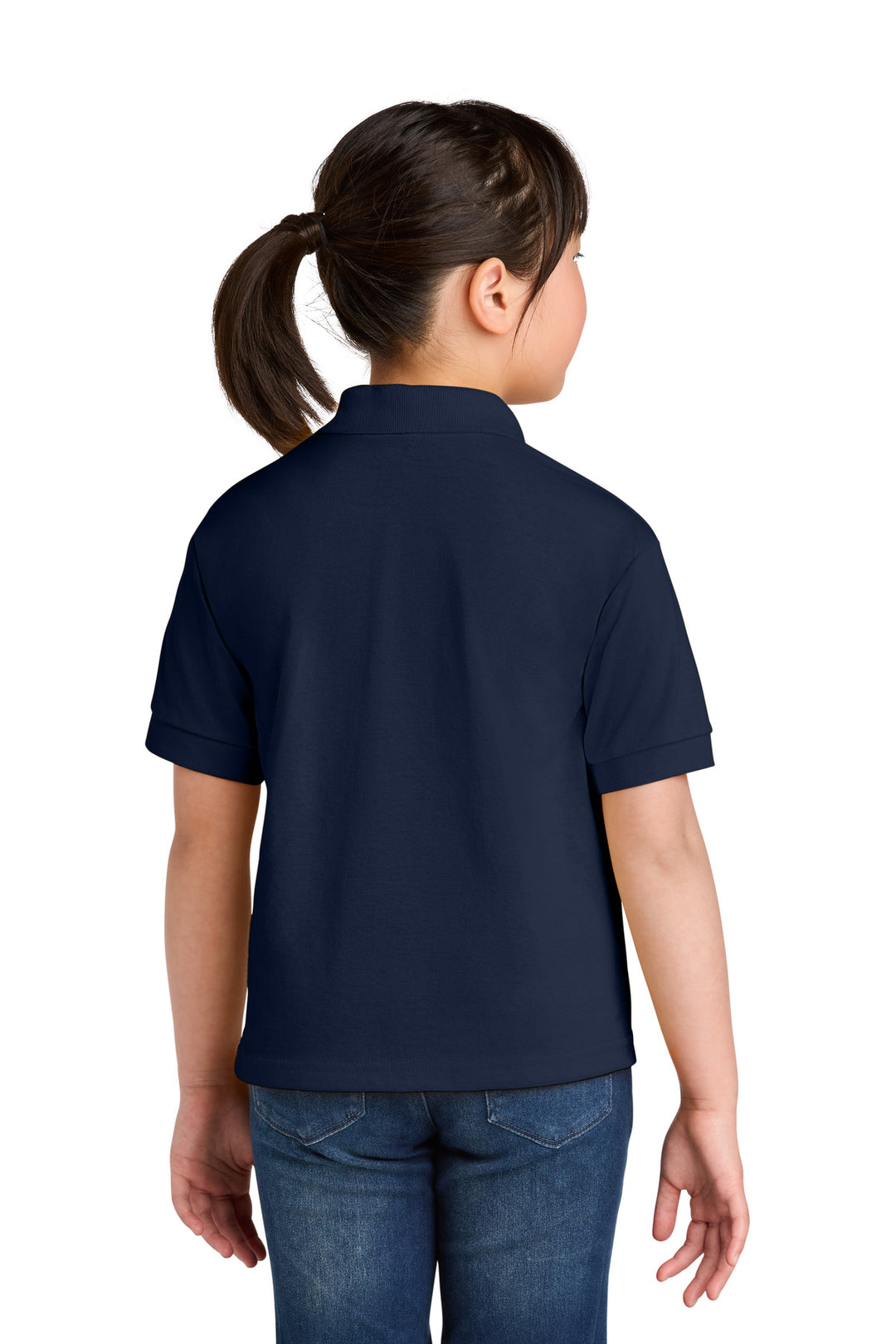 Navy Gildan Youth DryBlend 6-Ounce Jersey Knit Sport Shirt. 8800B