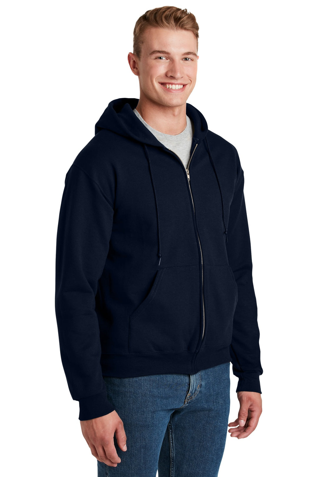 Navy Jerzees Super Sweats NuBlend - Full-Zip Hooded Sweatshirt. 4999M