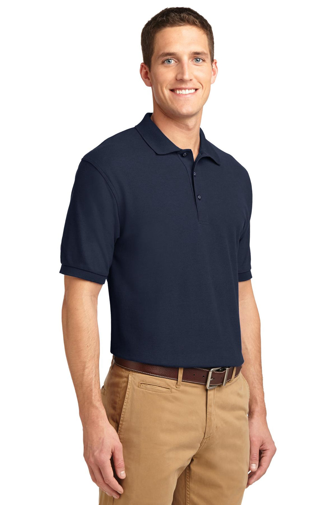 Navy Port Authority Silk Touch Polo K500