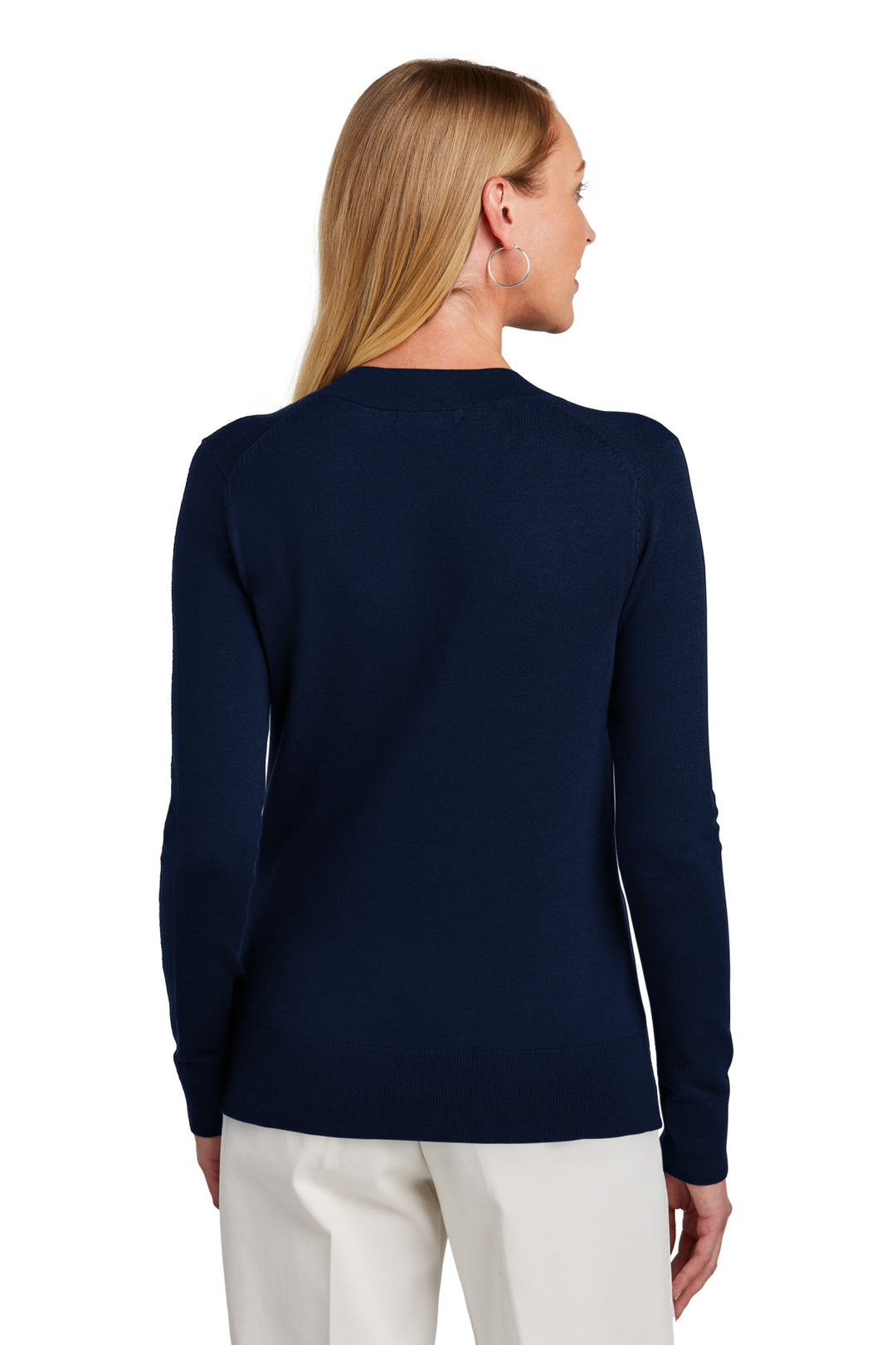NavyBlazer Brooks Brothers Women's Cotton Stretch V-Neck Sweater BB18401