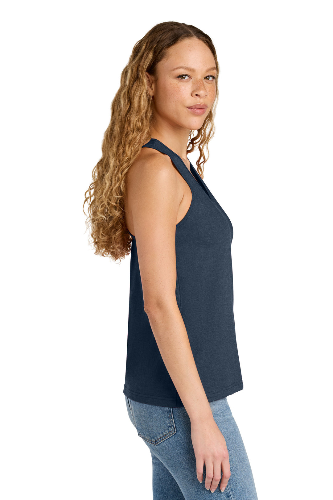 NavyMist Gildan Softstyle Women's CVC Racerback Tank 64220LCVC