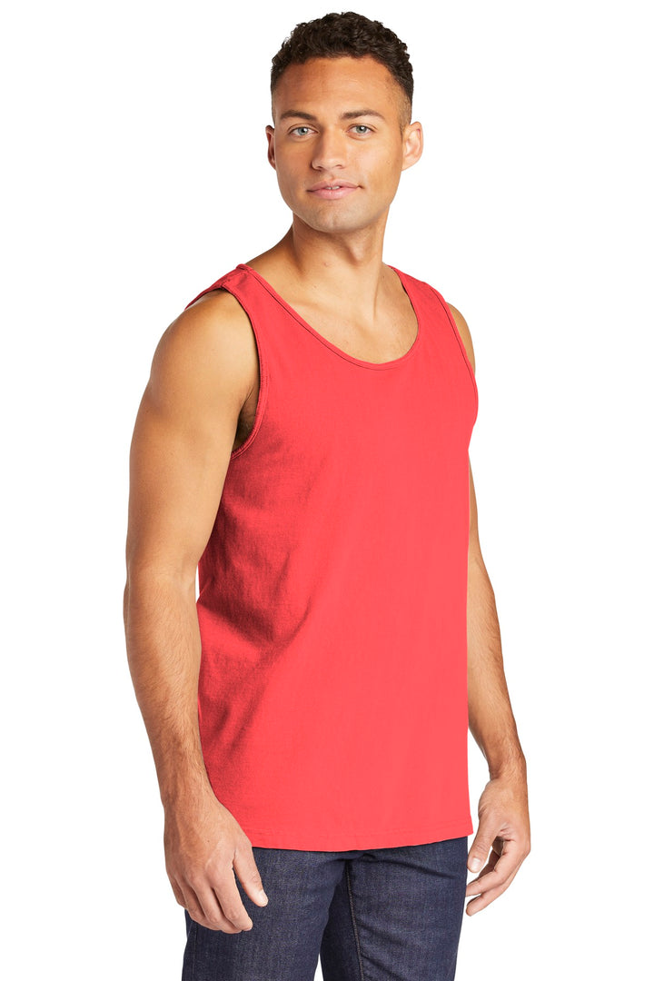Neon Red Orng COMFORT COLORS Heavyweight Ring Spun Tank Top. 9360