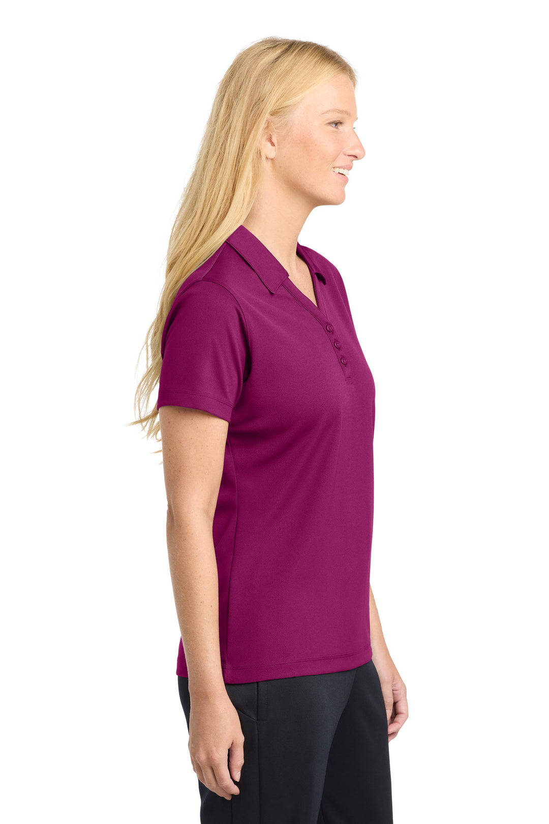 Pink Rush Sport-Tek Women's PosiCharge Micro-Mesh Polo. LST680