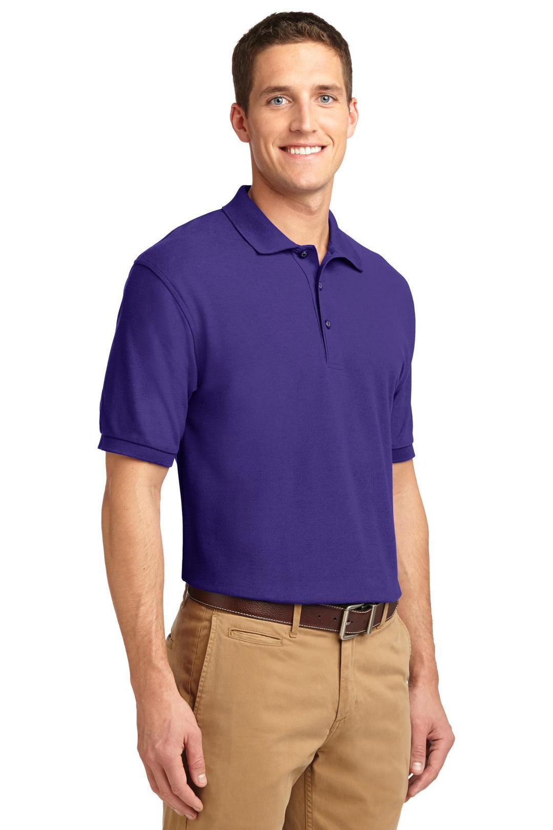 Purple Port Authority Silk Touch Polo K500